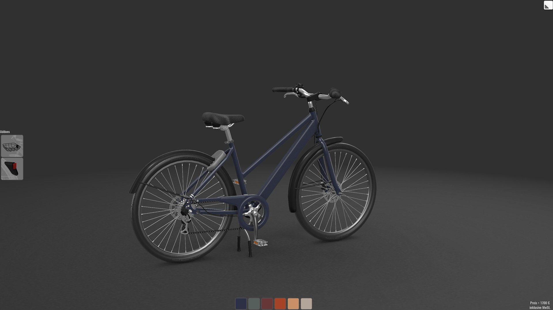 Eine 3D-Produktvisualisierung einer Essecke.
