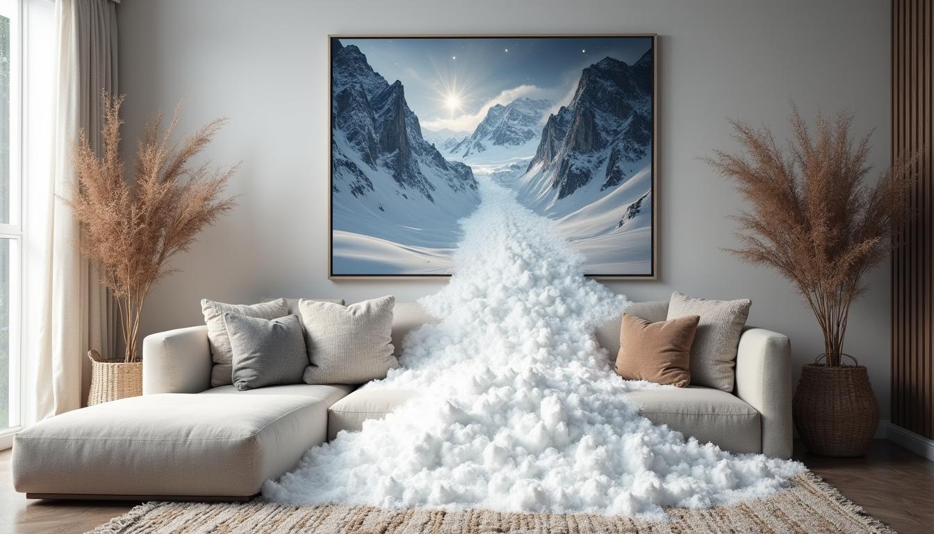 KI-Bild Sofa und Lawine